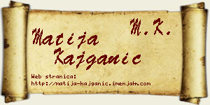 Matija Kajganić vizit kartica